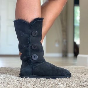 tall black button up uggs